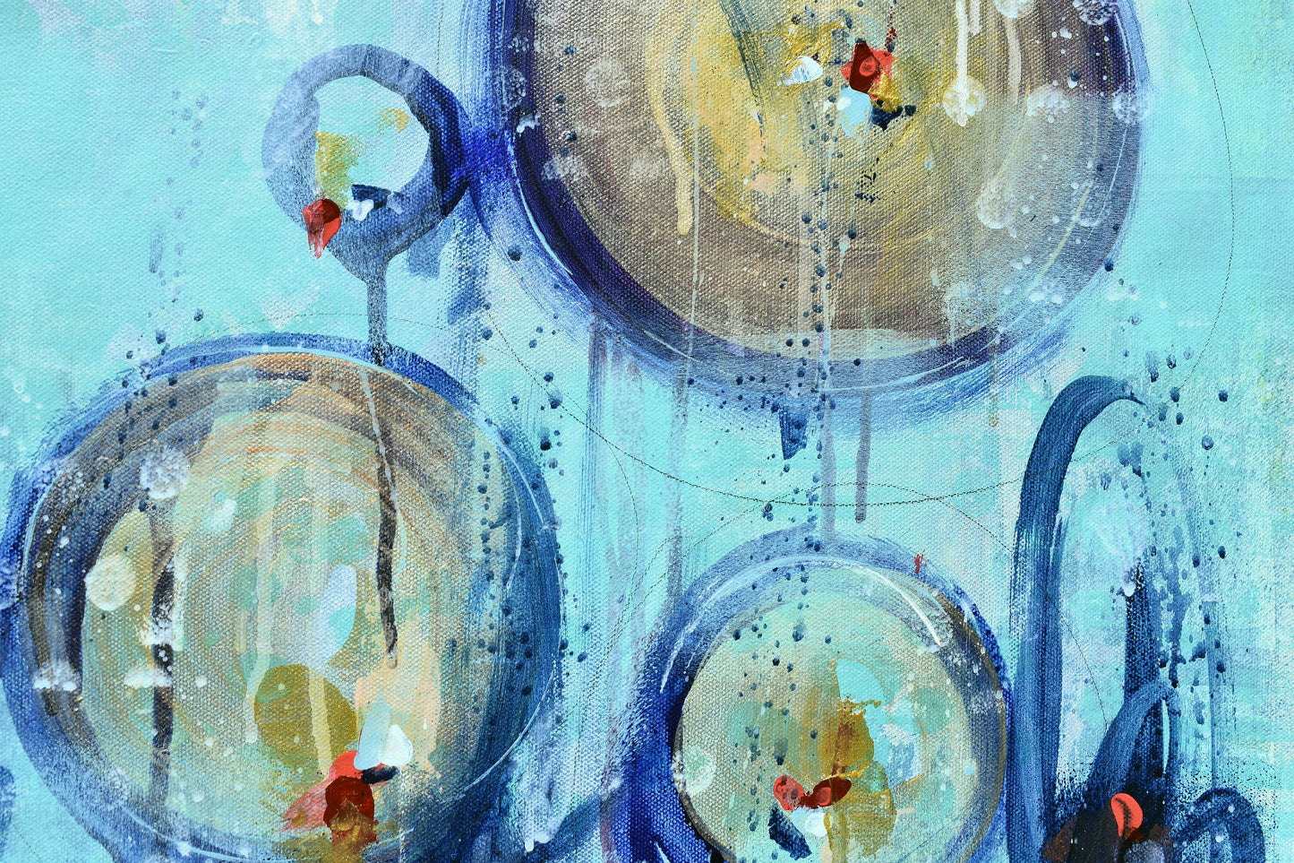 One With The Sun 18″ x 24″ Abstract Painting on Unstretched Canvas