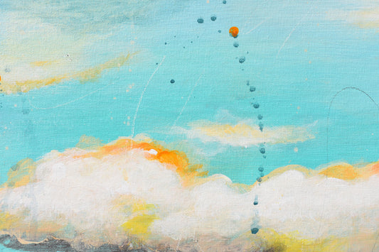 Where The Falcon Flies 30″ x 15″ Abstract Painting on Panel