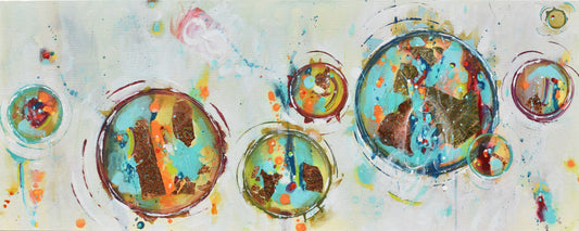 Discovering Rainbows 16″ x 40″ Abstract Painting