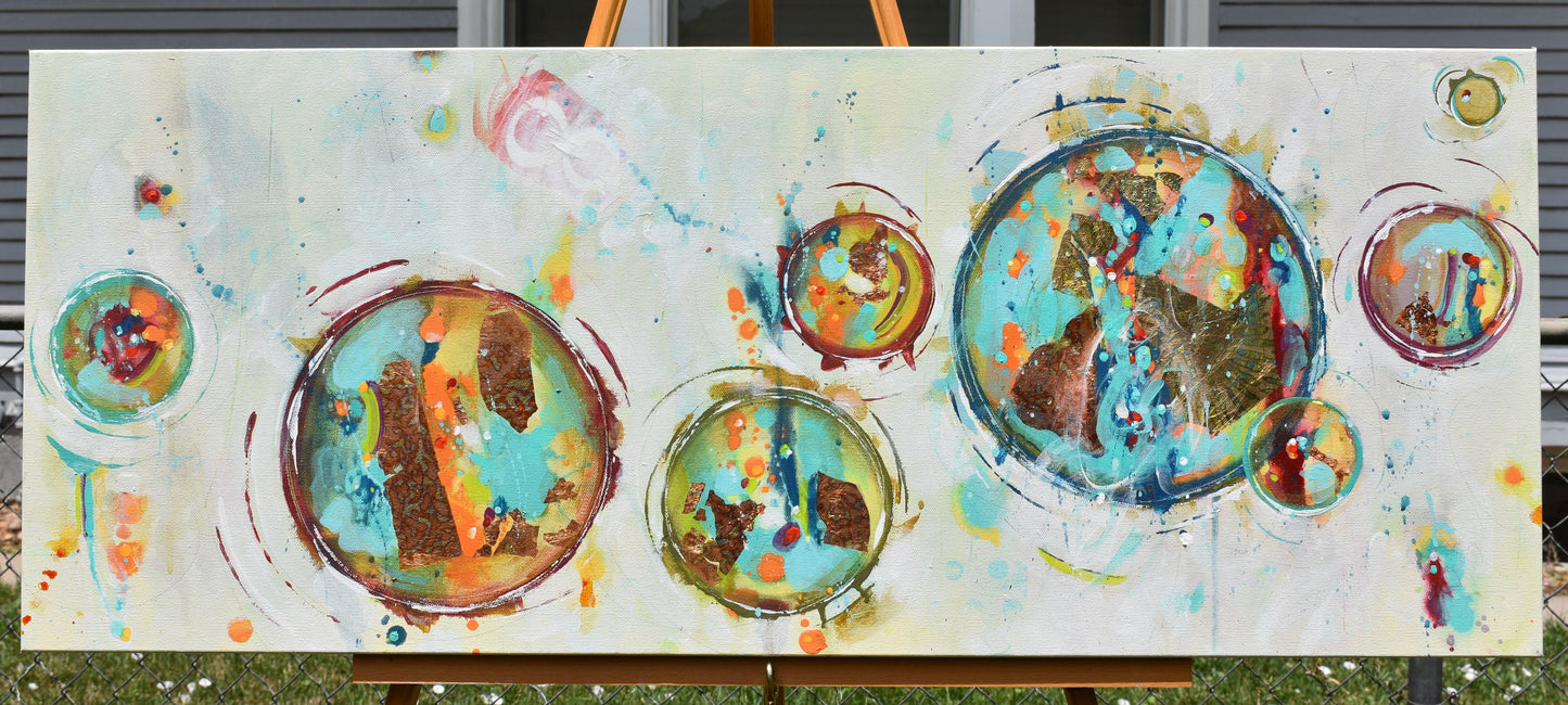 Discovering Rainbows 16″ x 40″ Abstract Painting