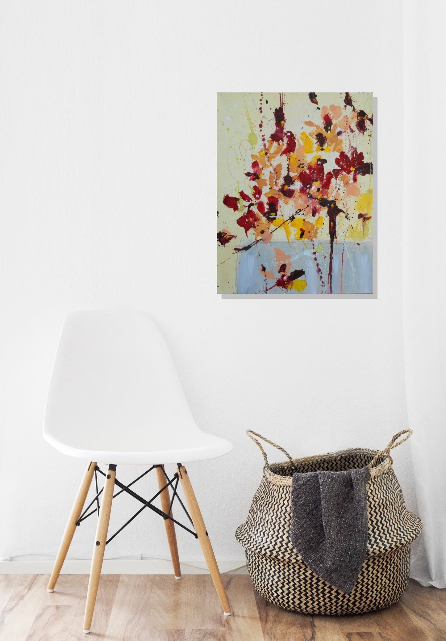 Fleur de Moisson (Flower of Harvest) 14″ x 18″ Abstract Painting