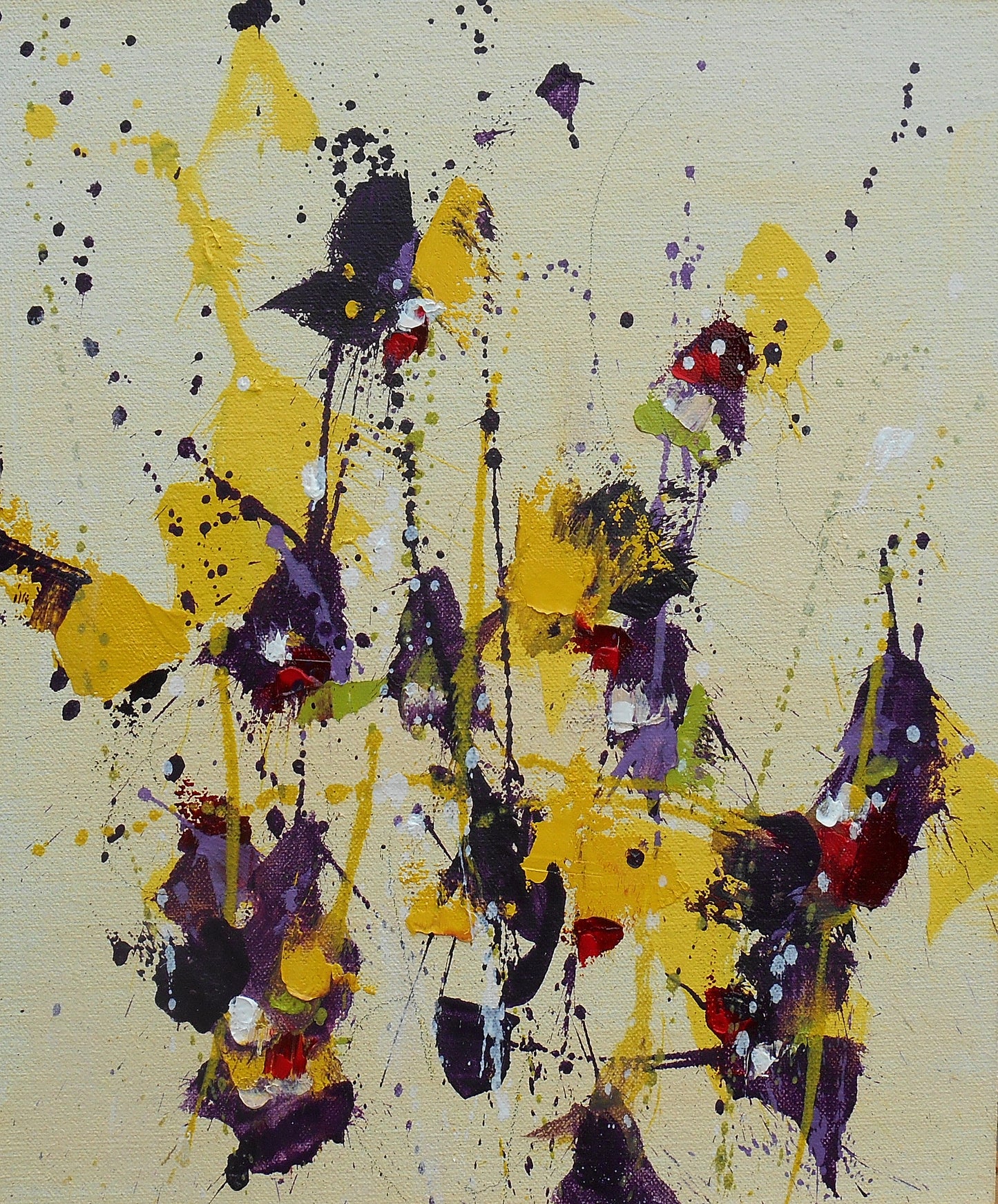 Fleur du Soleil (Flower of the Sun) 10″ x 12″ Abstract Painting on Panel