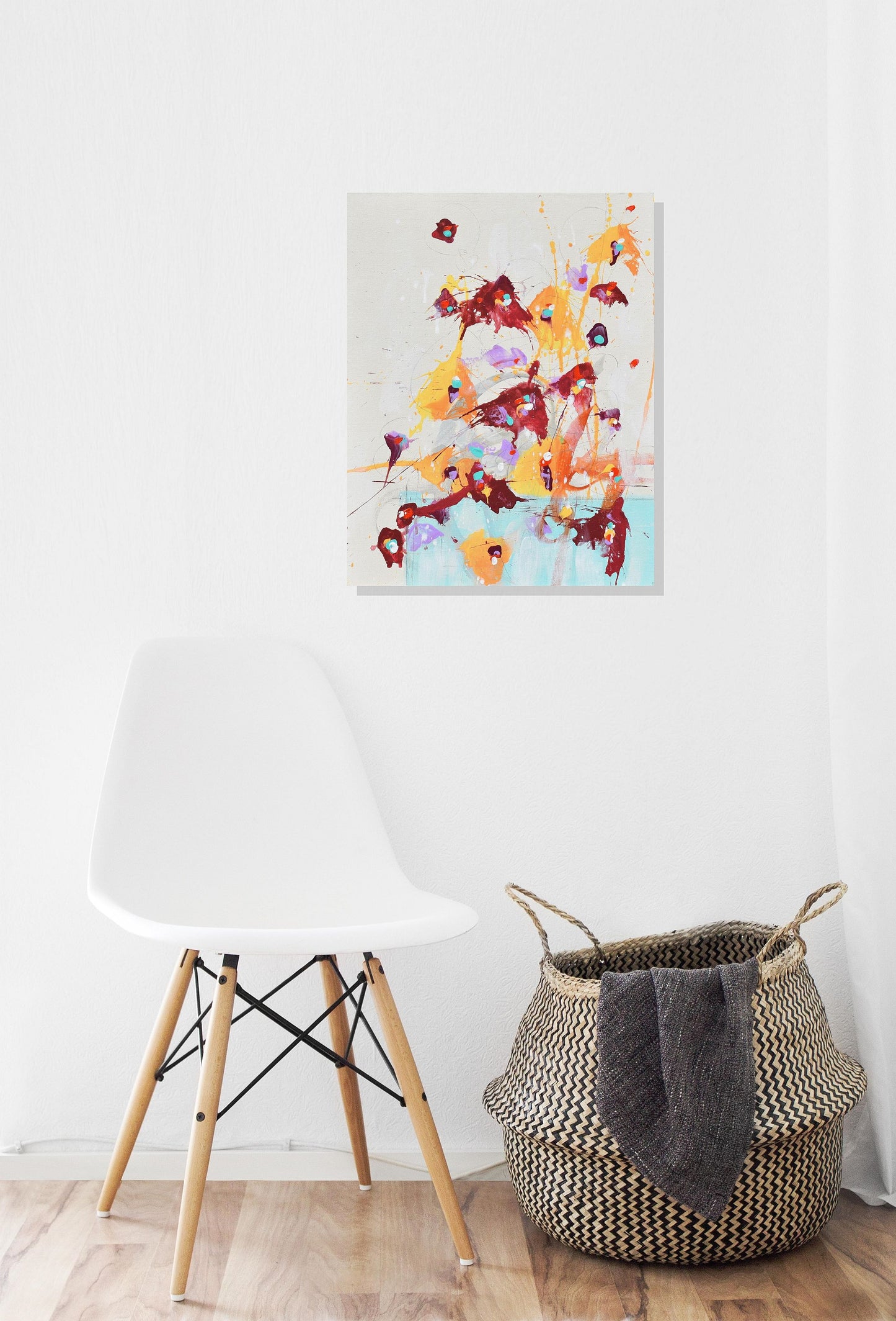 Fleurs d'Esprit (Flowers of Spirit) 11″ x 14″ Abstract Painting on Panel