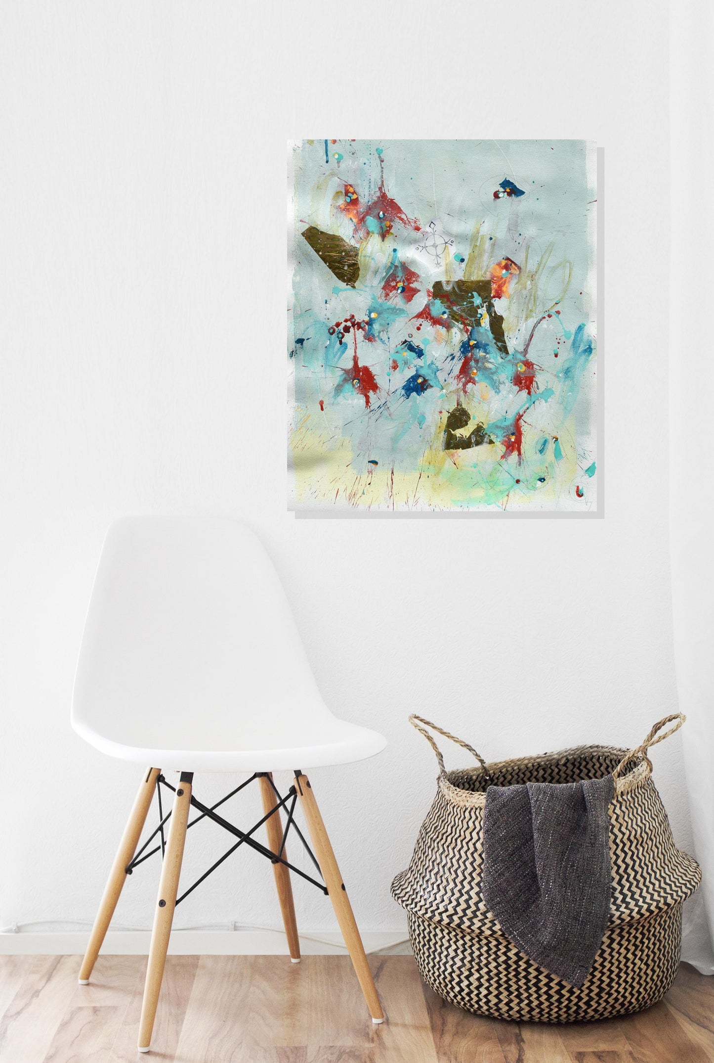 Flowers of Freedom 16″ x 20″ Abstract Painting on Unstretched Canvas