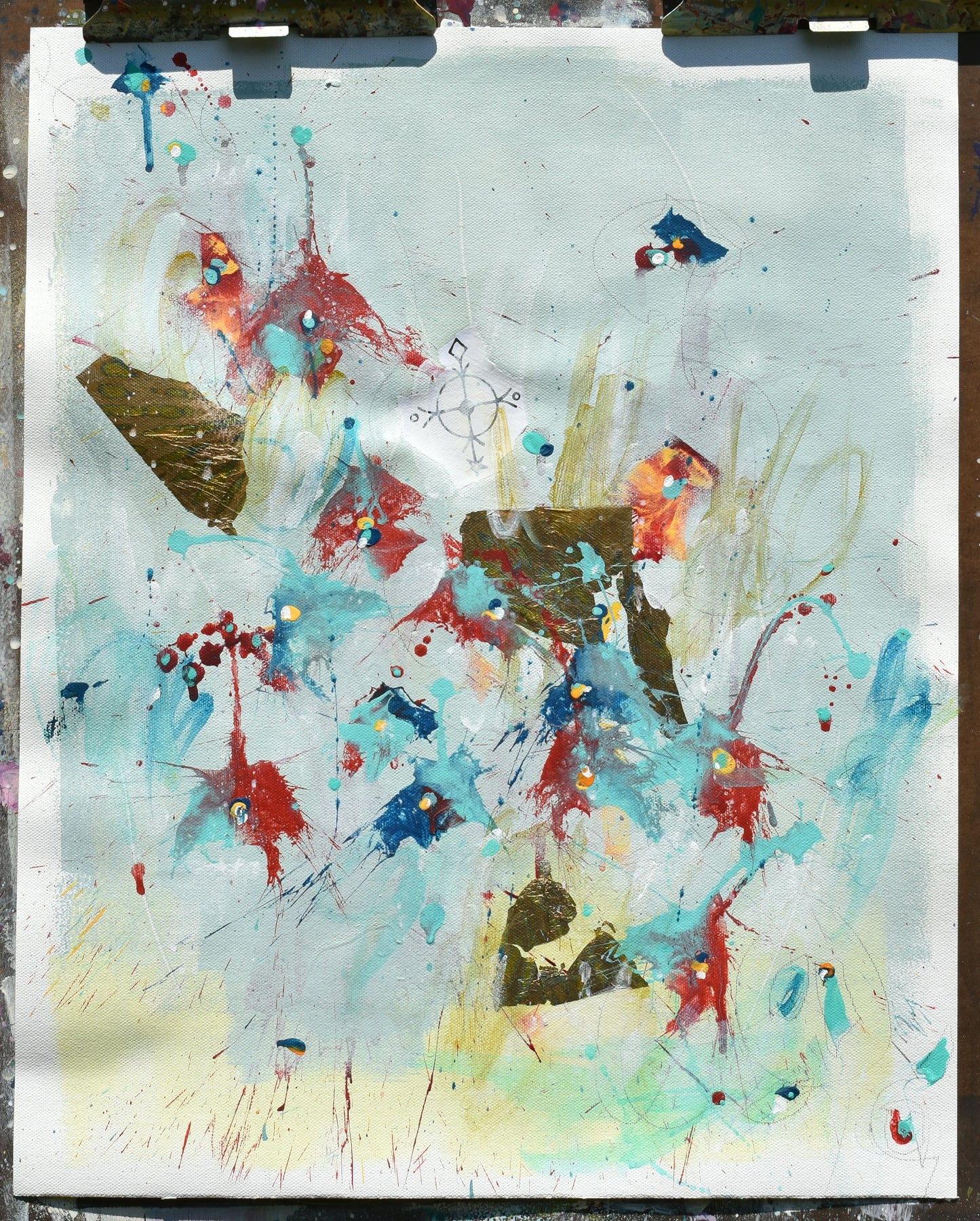 Flowers of Freedom 16″ x 20″ Abstract Painting on Unstretched Canvas