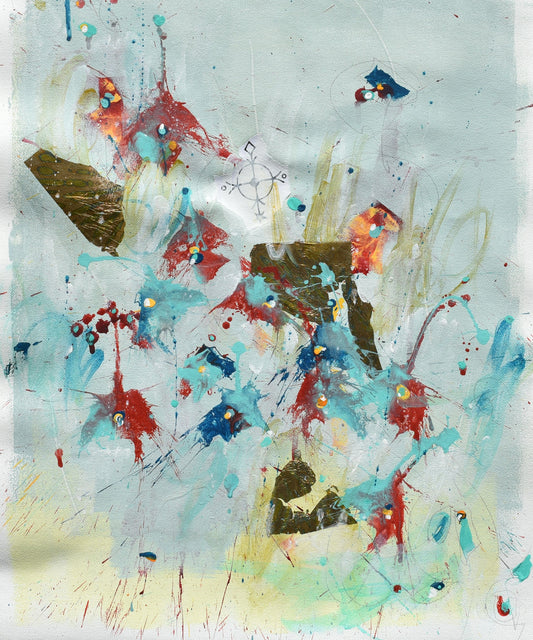 Flowers of Freedom 16″ x 20″ Abstract Painting on Unstretched Canvas