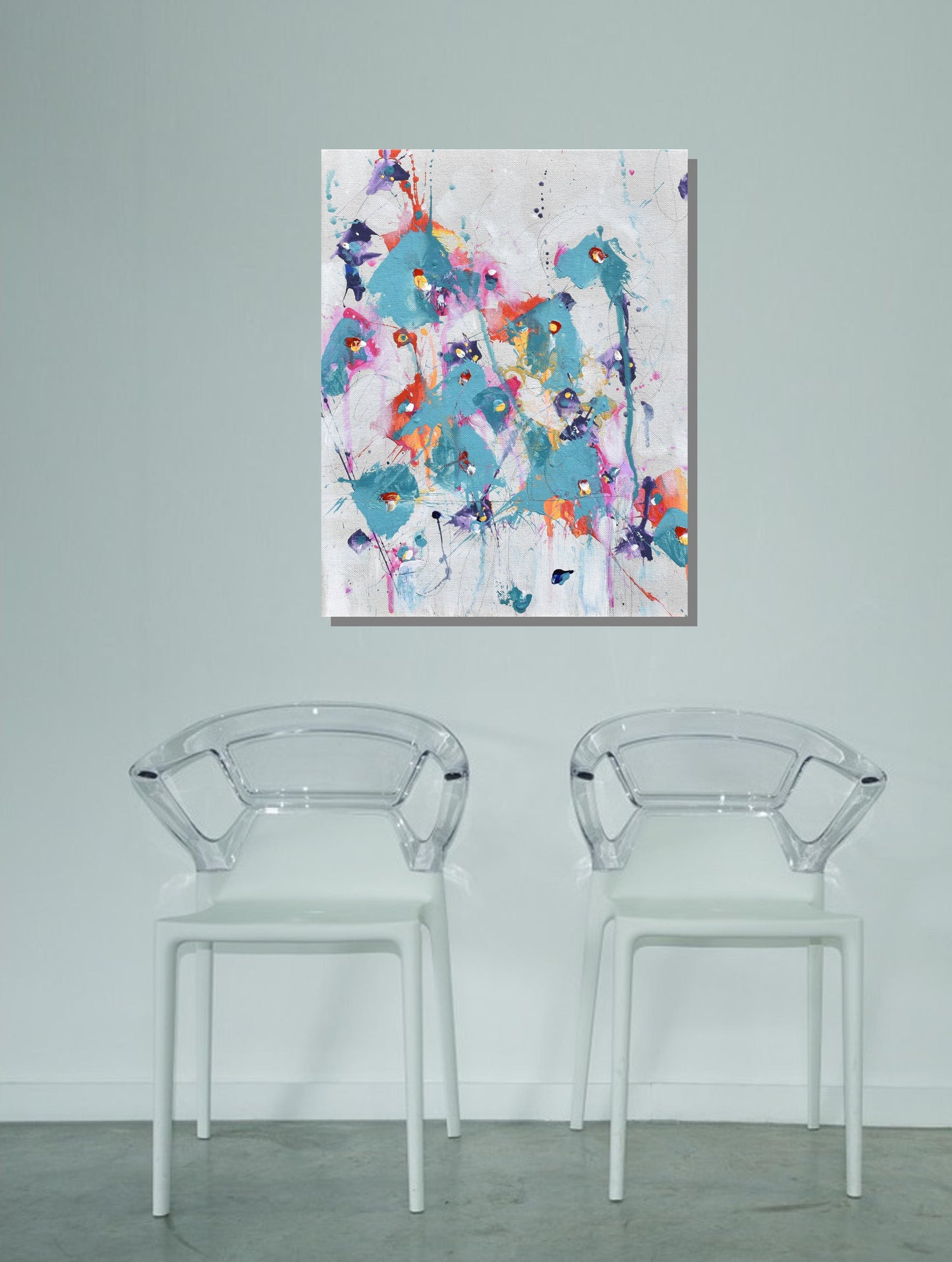 Garden Serenade 11″ x 14″ Abstract Painting on Panel