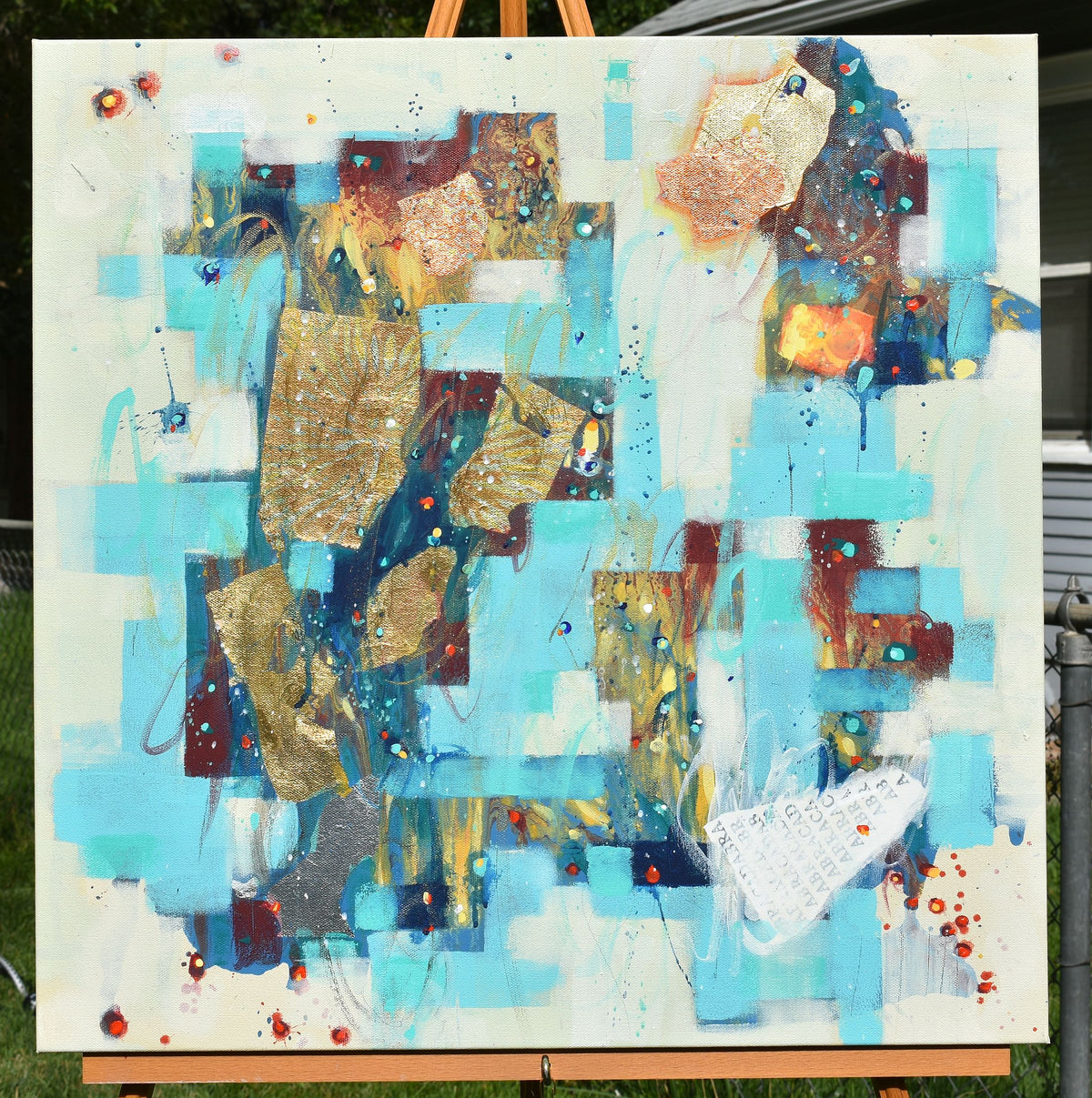 Harvest Moon Rising 24″ x 24″ Abstract Painting