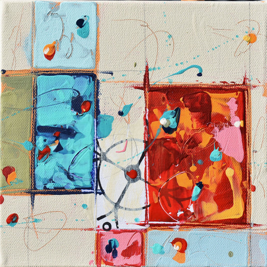 Intersphere 8″ x 8″ Abstract Painting