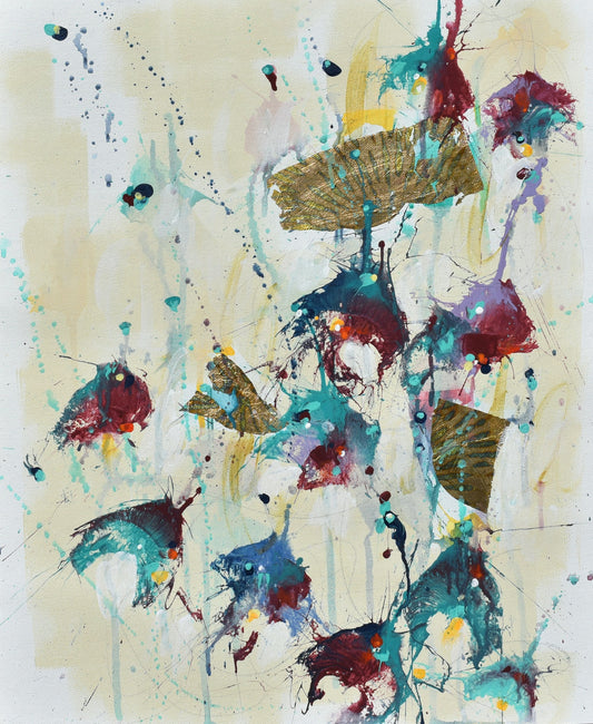 Iris Season 16″ x 20″ Abstract Painting on Unstretched Canvas