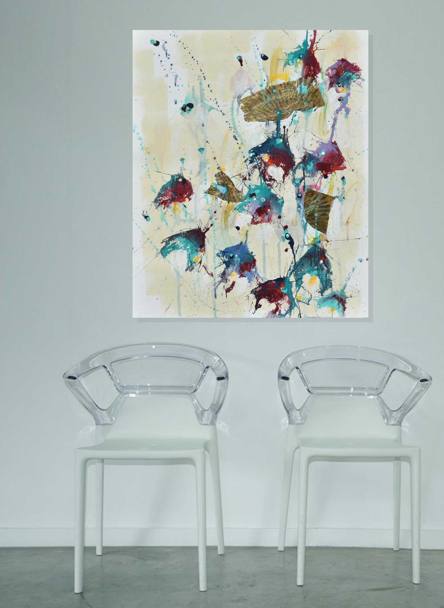Iris Season 16″ x 20″ Abstract Painting on Unstretched Canvas