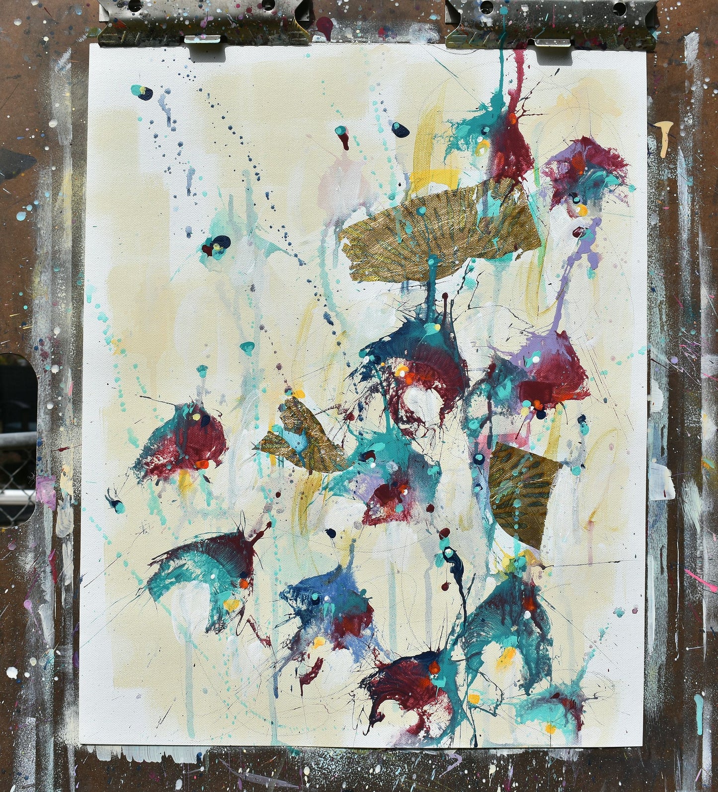 Iris Season 16″ x 20″ Abstract Painting on Unstretched Canvas