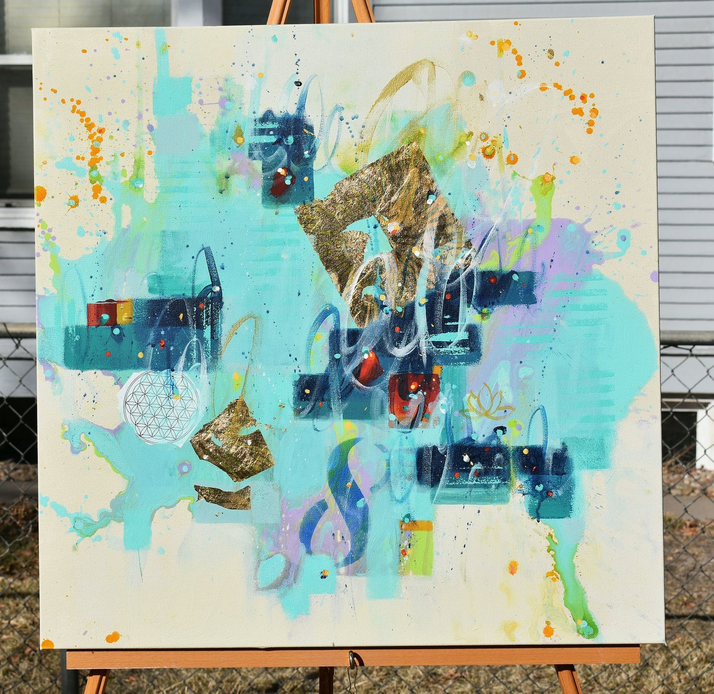 Listening Within 24″ x 24″ Abstract Painting