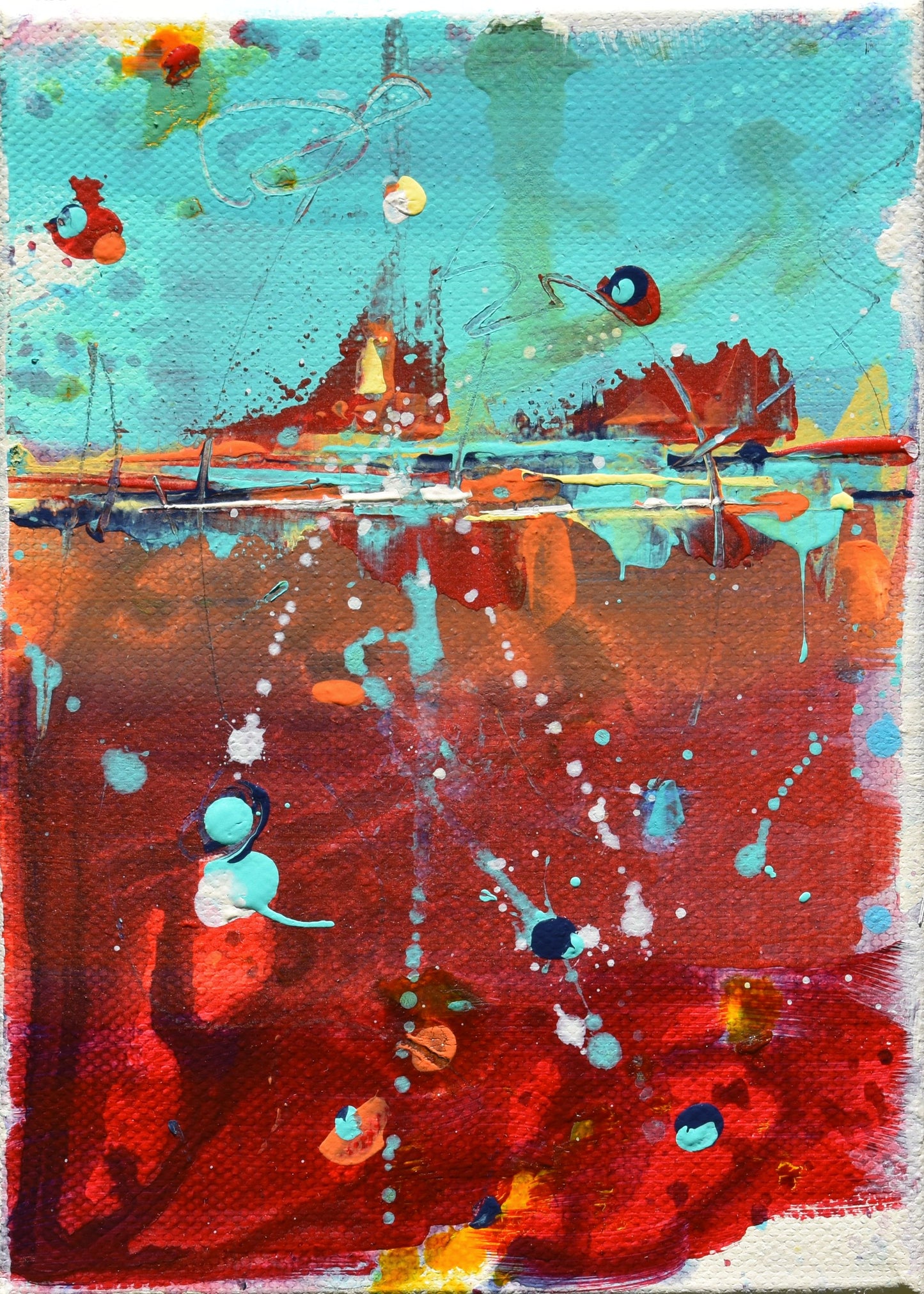 Lovely, Dark, and Deep 5″ x 7″ Abstract Painting