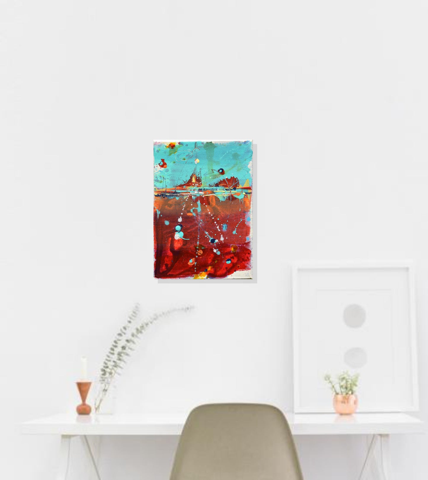 Lovely, Dark, and Deep 5″ x 7″ Abstract Painting