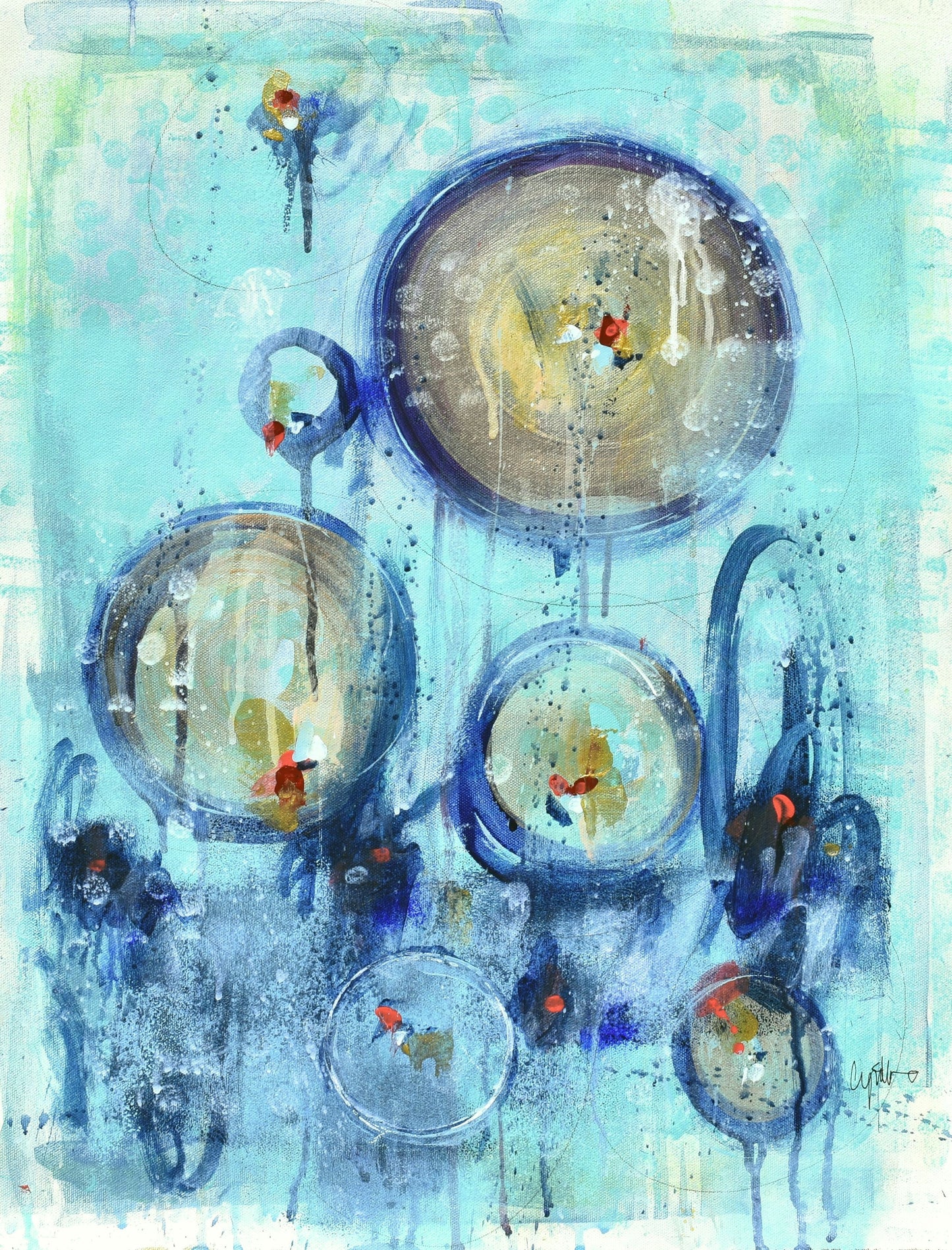 One With The Sun 18″ x 24″ Abstract Painting on Unstretched Canvas