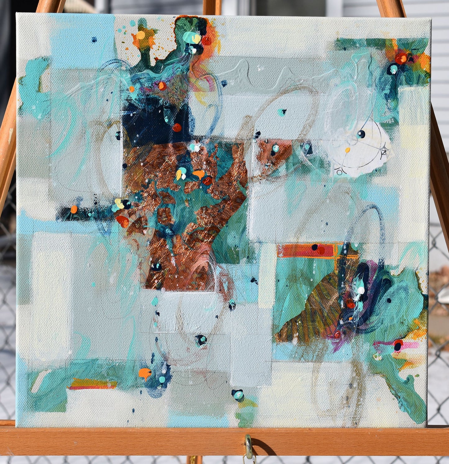 Reflections of The Winter Light 12″ x 12″ Abstract Painting