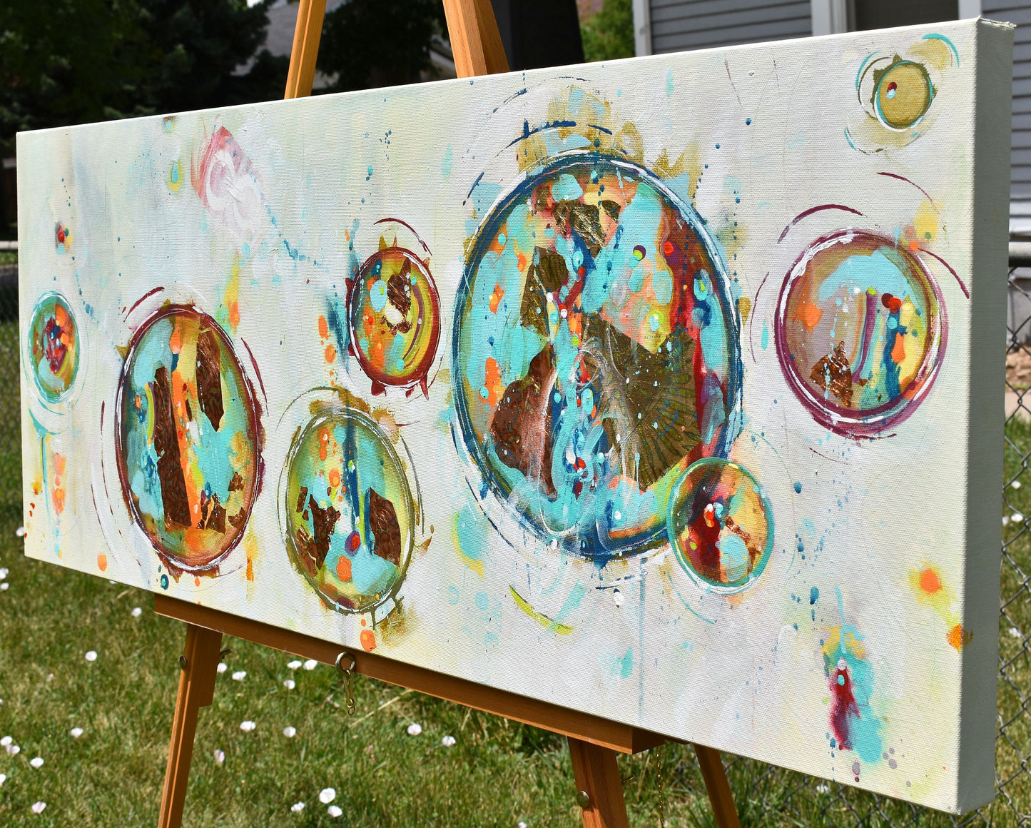 Discovering Rainbows 16″ x 40″ Abstract Painting