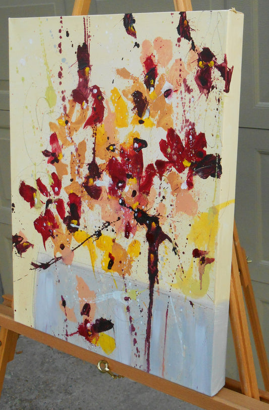 Fleur de Moisson (Flower of Harvest) 14″ x 18″ Abstract Painting