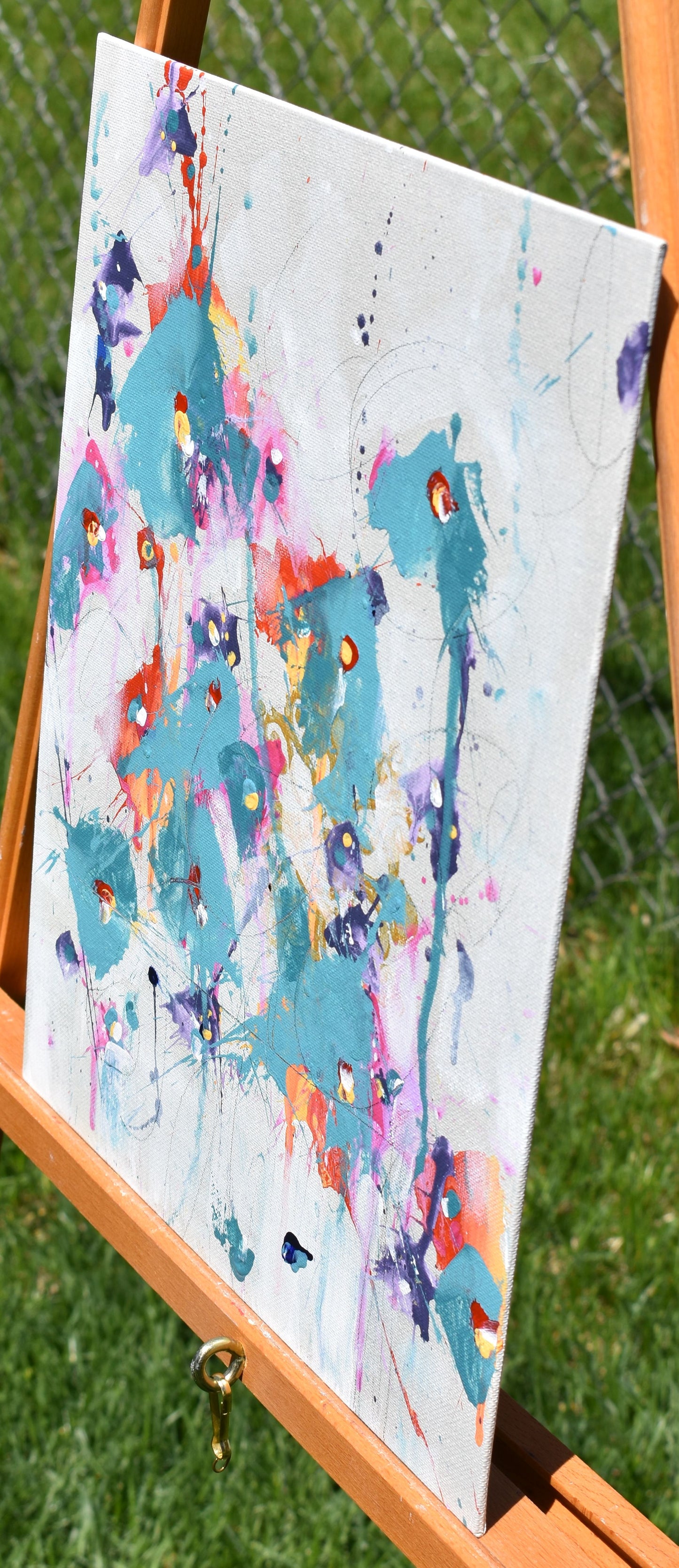 Garden Serenade 11″ x 14″ Abstract Painting on Panel