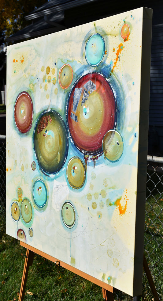 Glimmer of Becoming 30″ x 30″ Abstract Painting