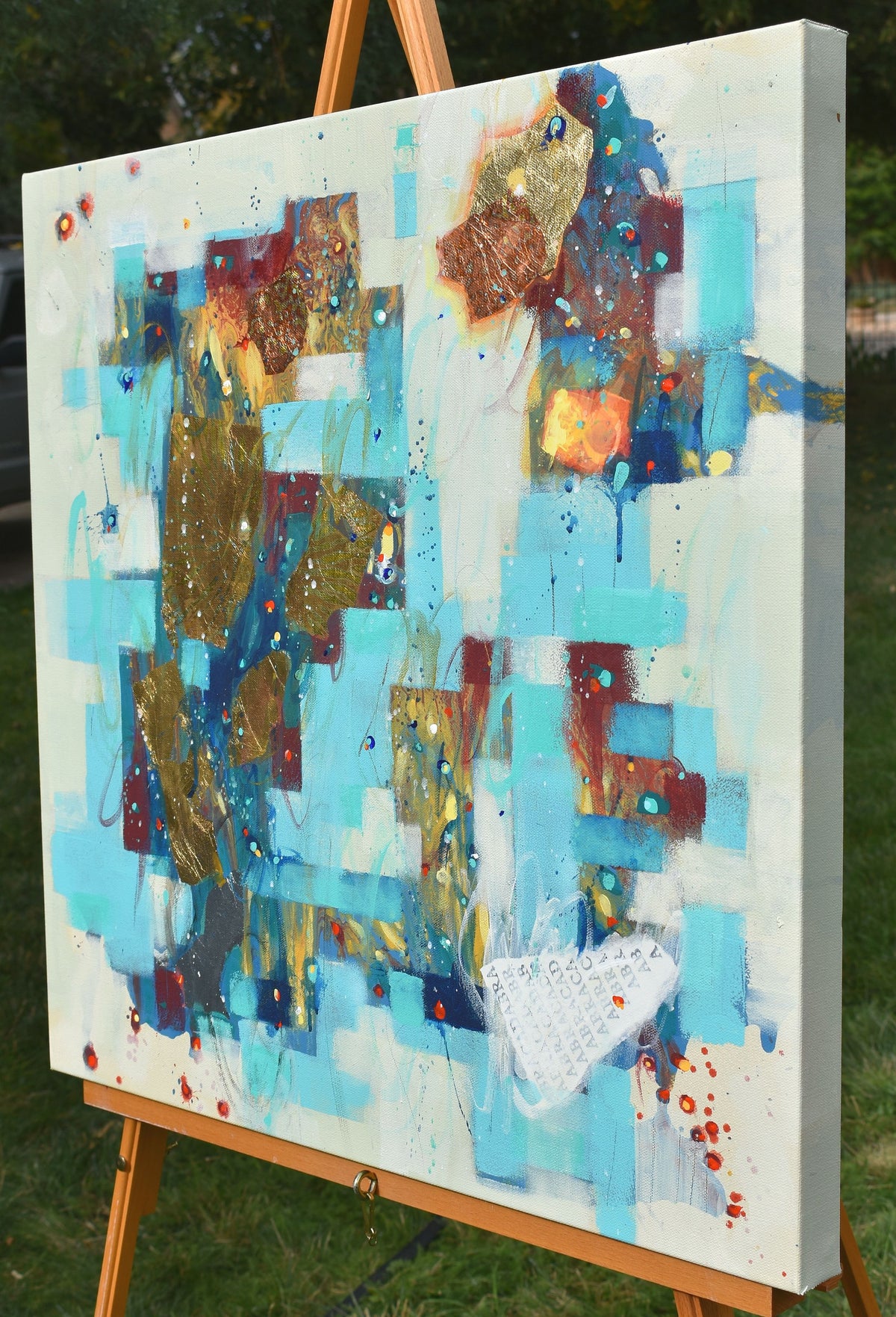Harvest Moon Rising 24″ x 24″ Abstract Painting