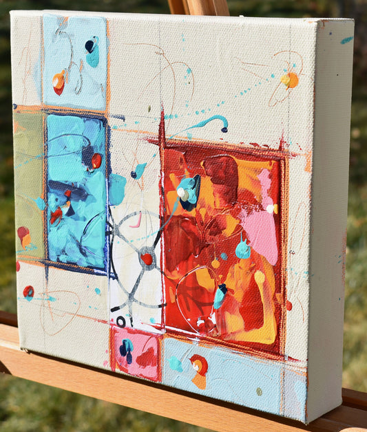 Intersphere 8″ x 8″ Abstract Painting