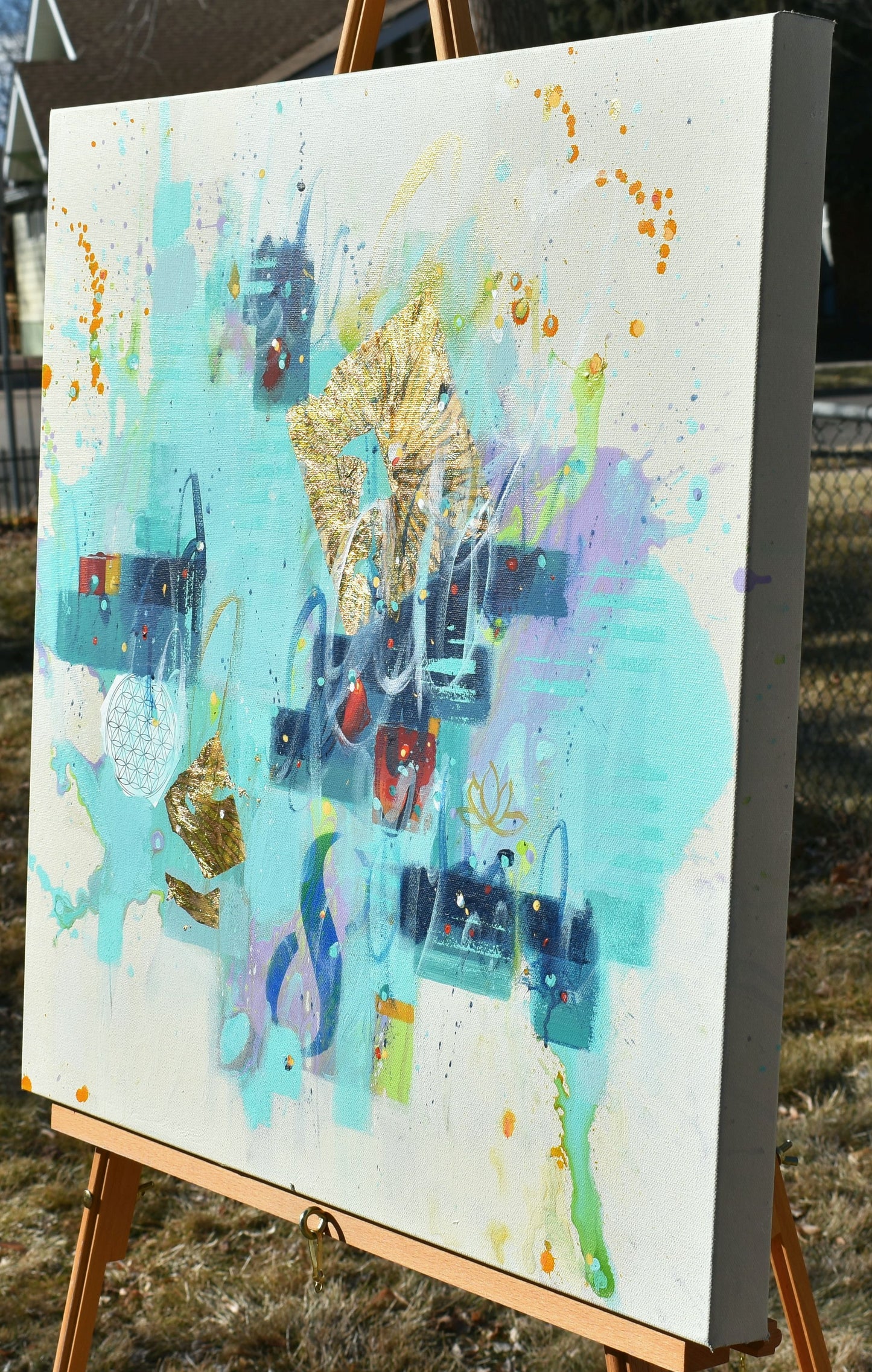 Listening Within 24″ x 24″ Abstract Painting