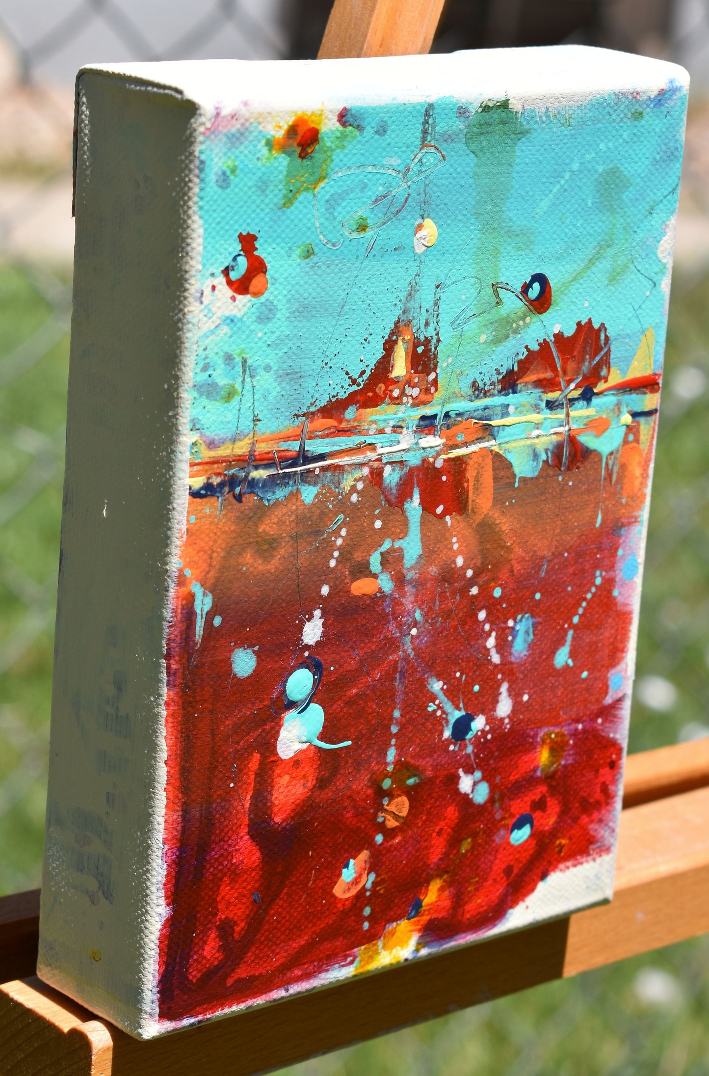 Lovely, Dark, and Deep 5″ x 7″ Abstract Painting