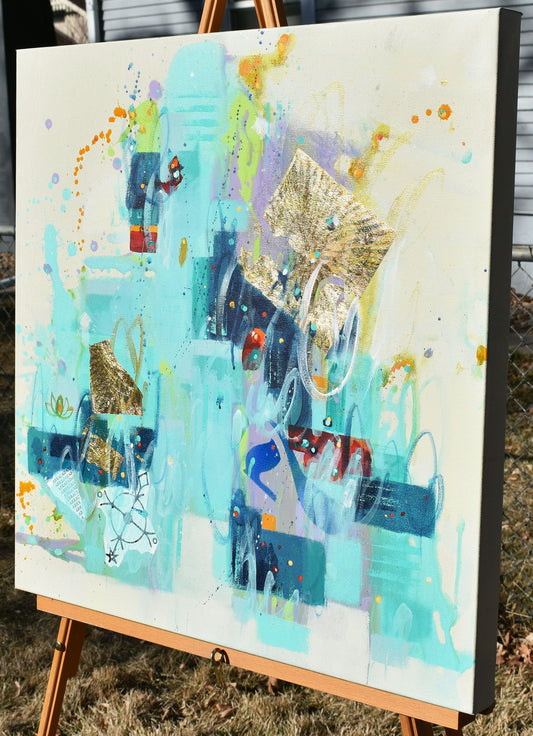 Stillness Speaks 24″ x 24″ Abstract Painting