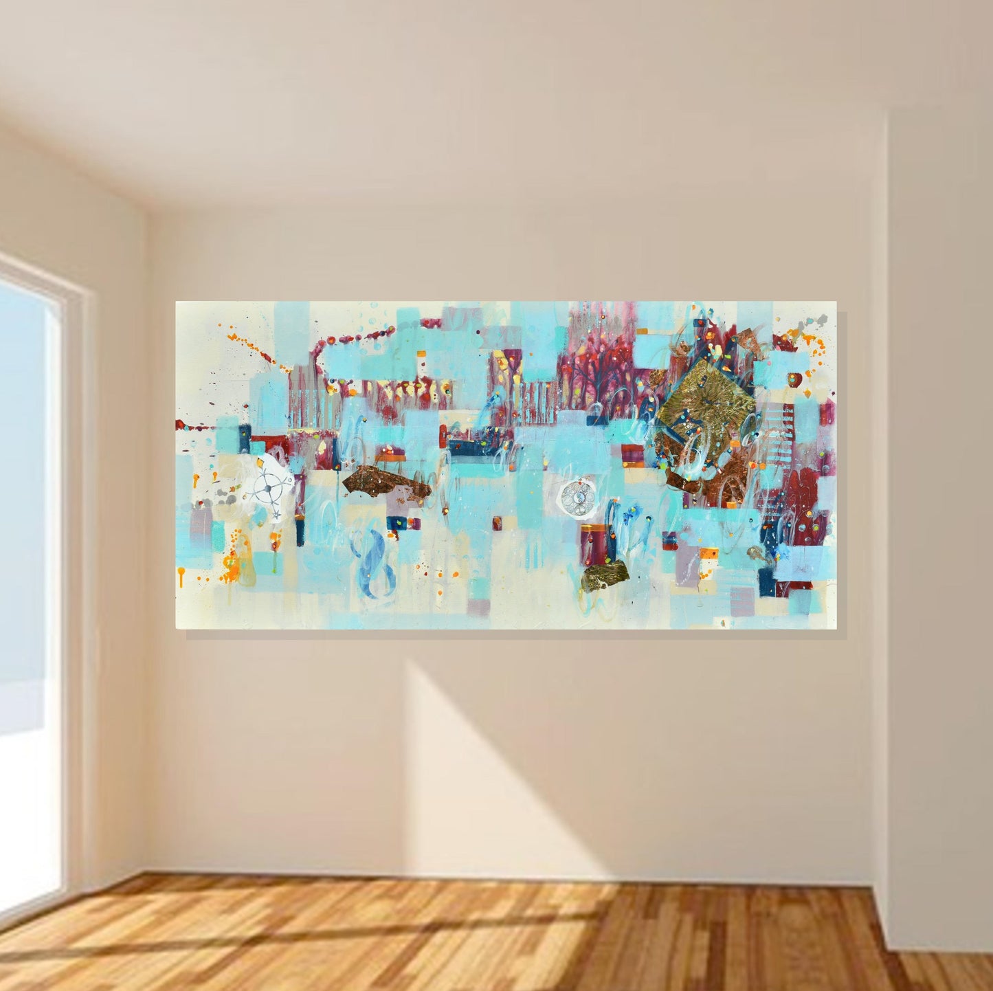 The Light Between Us 24″ x 48″ Abstract Painting