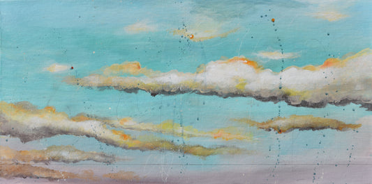 Where The Falcon Flies 30″ x 15″ Abstract Painting on Panel