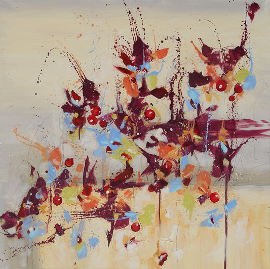 Fleur de Nostalgie (Flower of Longing) 30″ x 30″ Abstract Painting